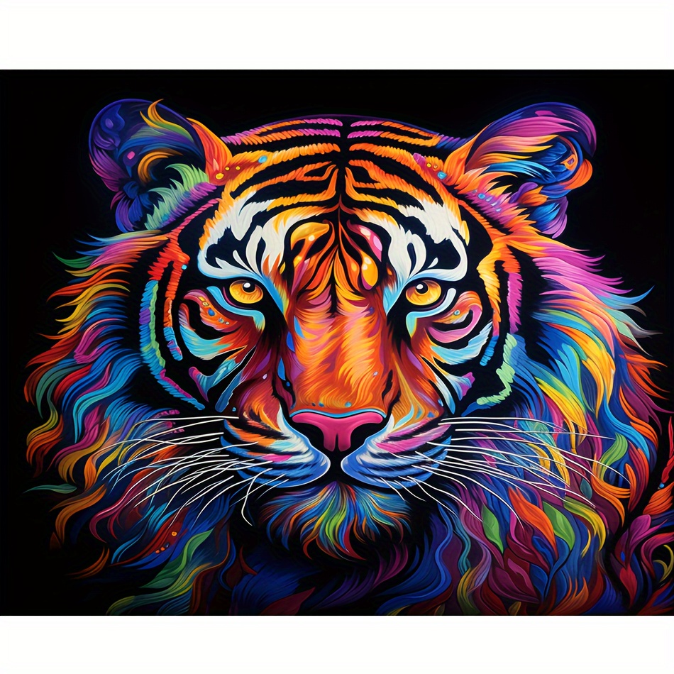 Diamond Painting Kit Tiger Picture 5d Diamond Art Adult - Temu