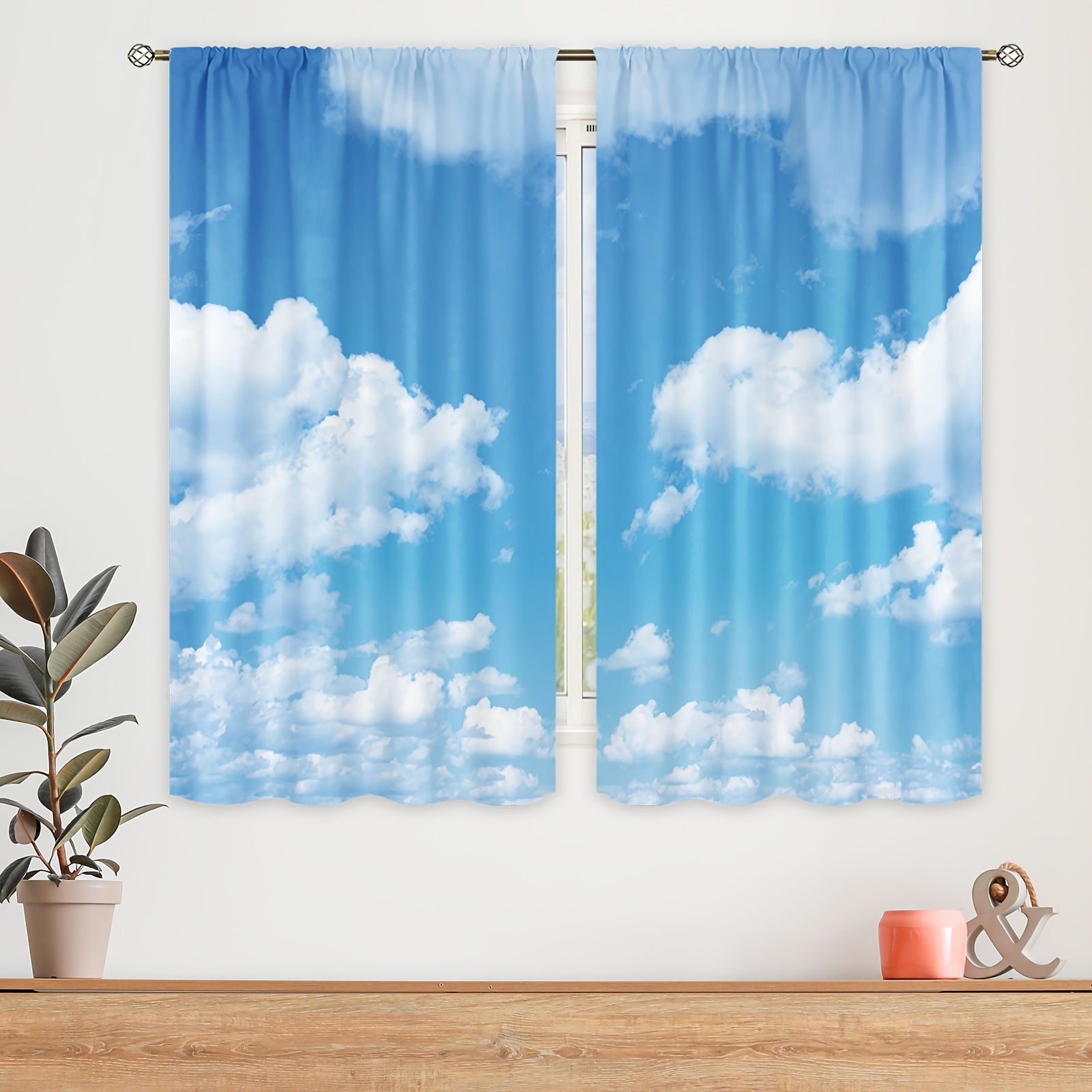 Galaxy Shining Stars Black Cloud Curtains, Rod Pocket Outer Space