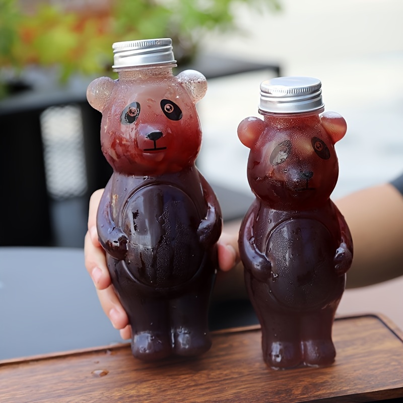 Honey Bear Sippy Cup: Reusable Plastic Straw Bottles With 6 Soft