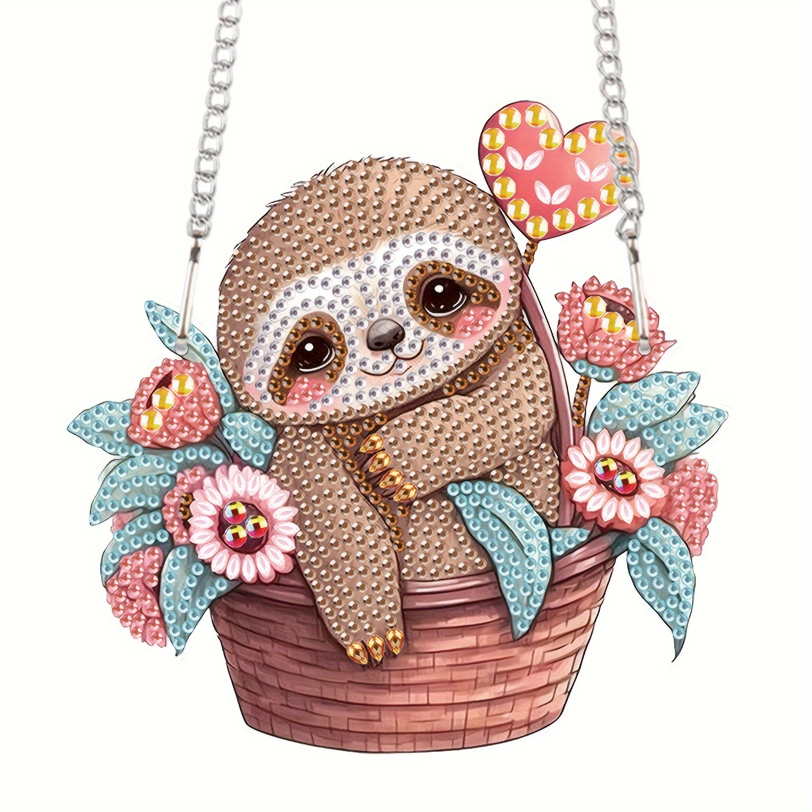 Sloth Animal Diamond Painting Lovely Flowers Design Embroidery House  Decorations