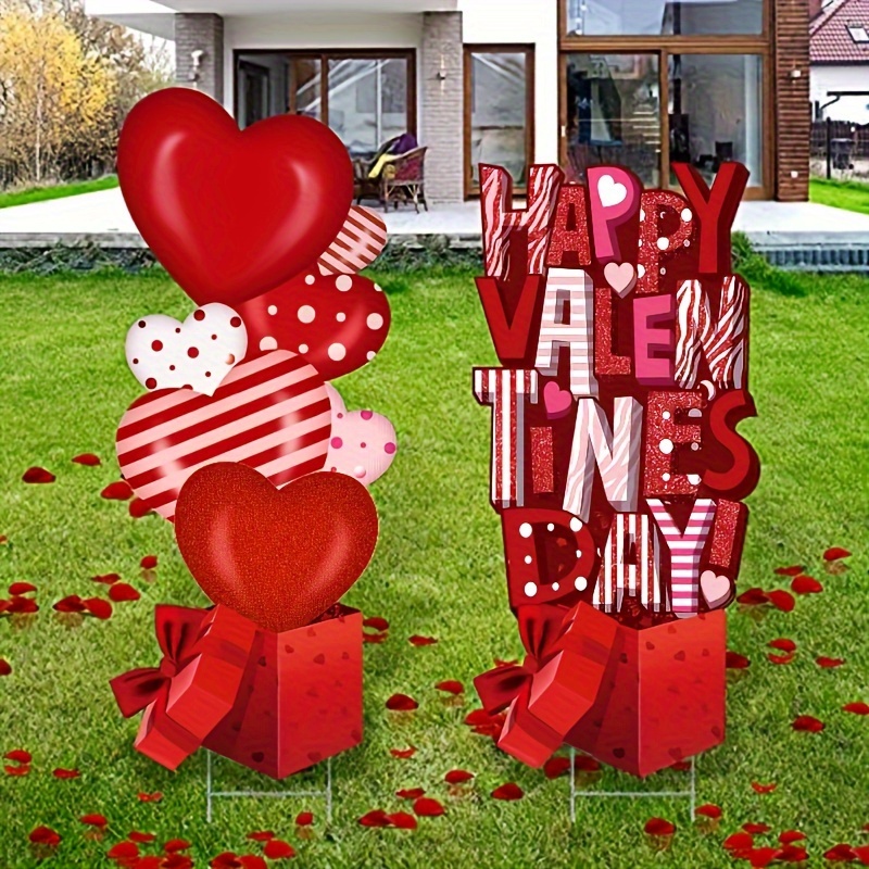  2 Pieces Valentine Fabric Heart Shaped Hanging Ornaments Red  Heart Garland Hanging Garland for Valentines Day and Wedding Decoration  Love Valentine Garland Banner : Home & Kitchen