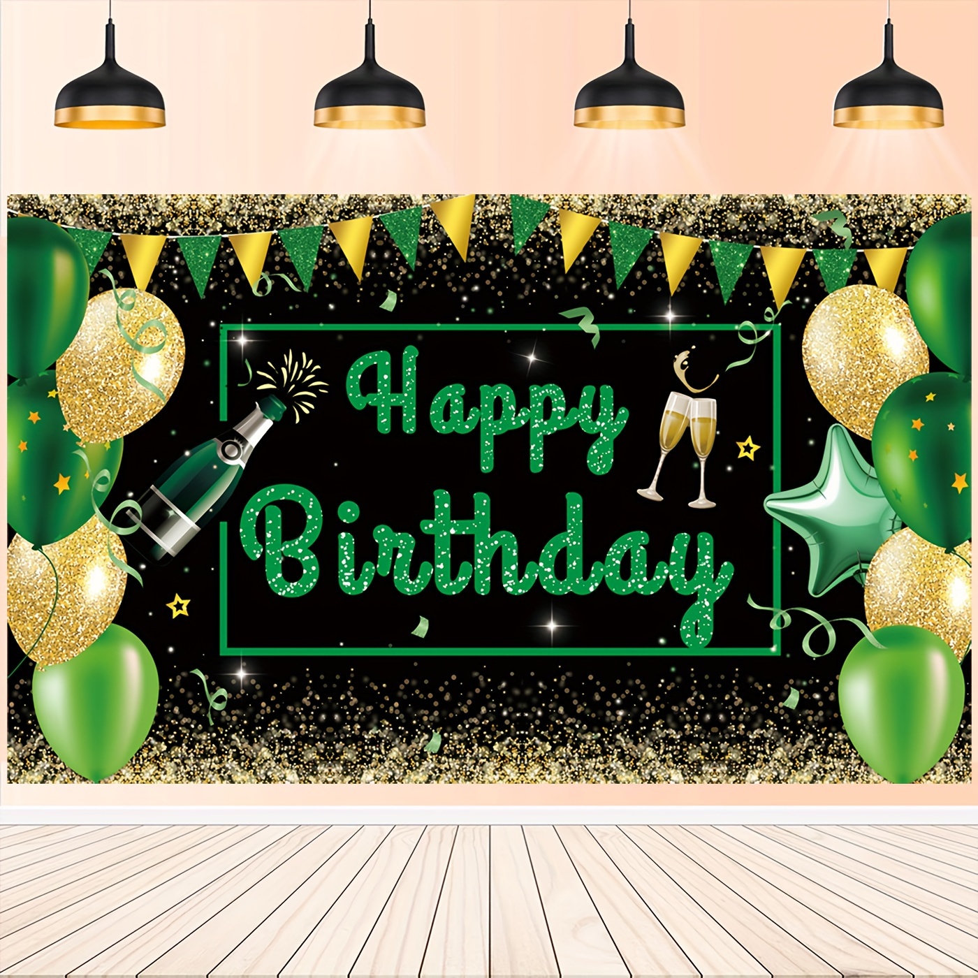  Green and Black Party Decorations, Green Birthday Decorations  for Men Women Boys Girls with Green Happy Birthday Banner Tablecloth Fringe  Curtains Streamers Confetti Balloons, Green Party Supplies : Toys & Games