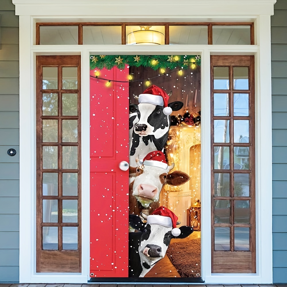 Christmas Kitchen Rug Floor Mat Christmas Ugly Cow Christmas - Temu