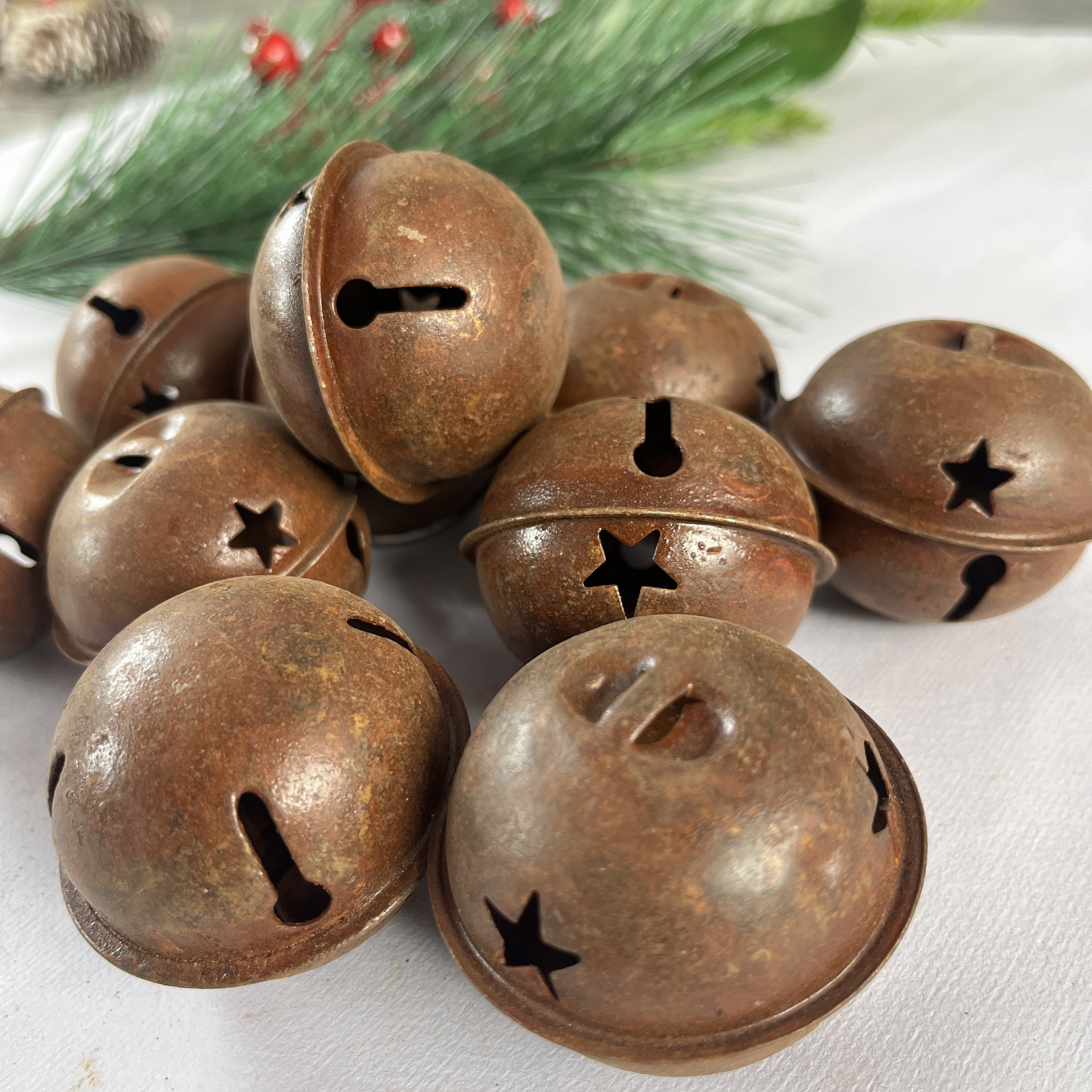 Set of 20 Pieces Bells For Crafts Christmas Bells Small Bells Brass bells  Vintage Rustic Chime Jingle Bell Cow Bells Christmas Tree Crafts Decoration