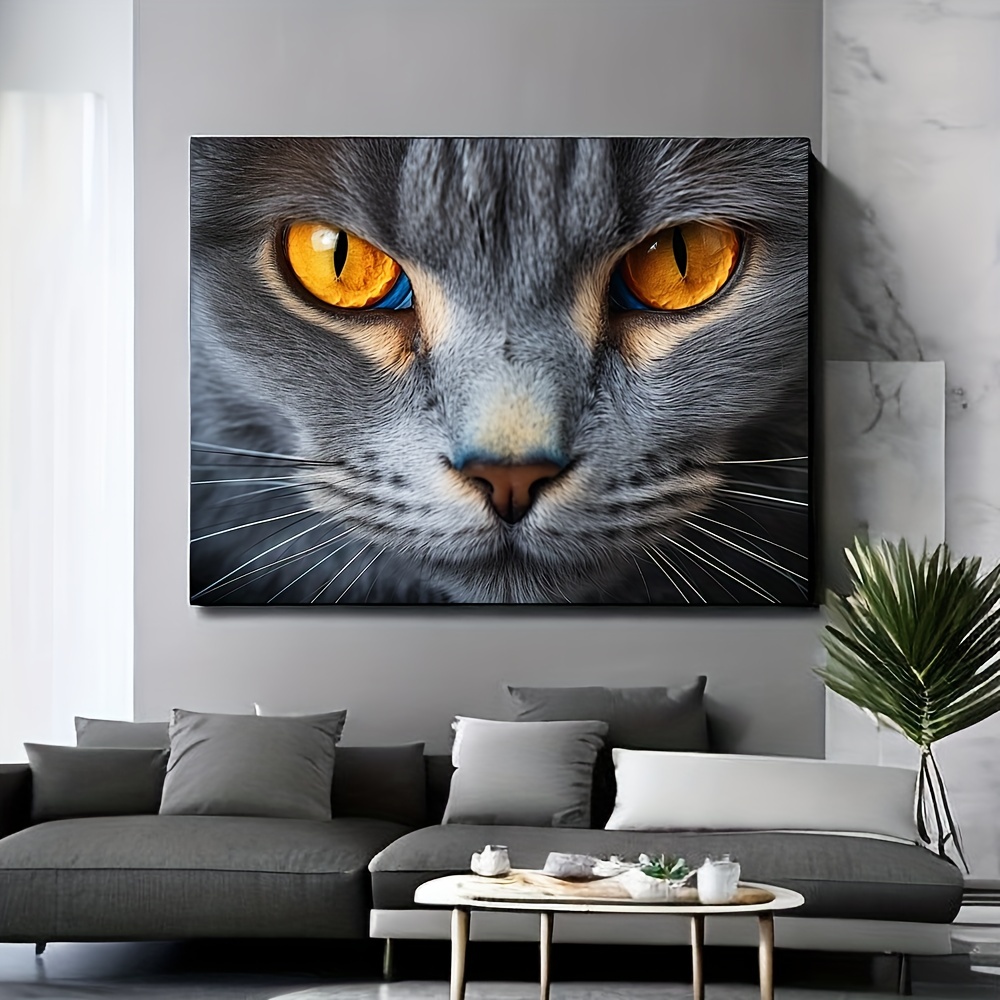 En forma de gato 5D taladro completo pintura diamante diy bordado de punto  de cruz arte de la pared kits de pintura para el dormitorio sala de estar  oficina decoración del hogar(2#) 