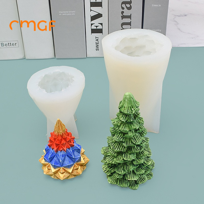 Christmas Tree candle mold Pine cone small and large Pillar Taper