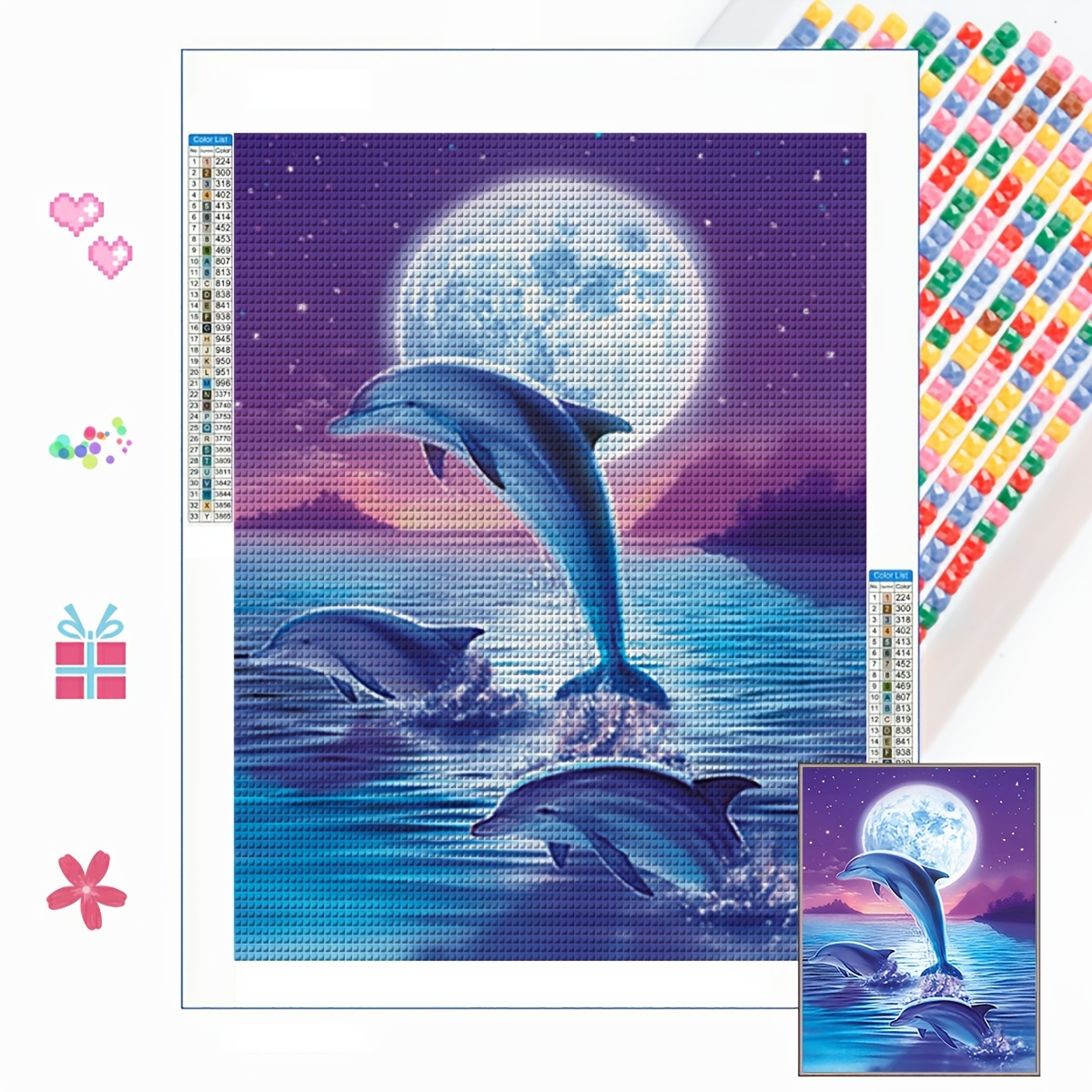 POTTOA Gorgeous Diamond Painting Kit for Adults, Dolphin Full Drill Cr –  ToysCentral - Europe