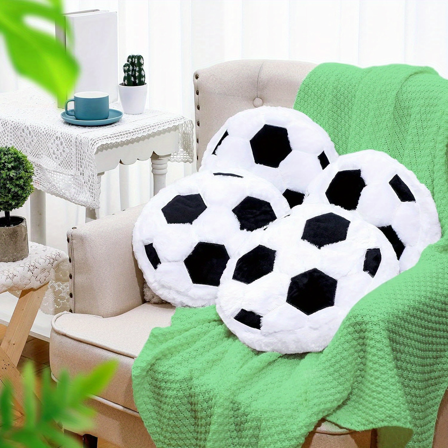 Luxury Football Plush Stuffed Ball Luxury Pillow Soft - Temu