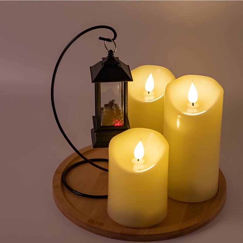 3 Pezzi Di Candele Senza Fiamma Impermeabili, Candele A Pila LED Per  Esterni Con Timer Remoto, Candele Di Plastica Finte, D7.62cm X H10.16cm  12.7cm