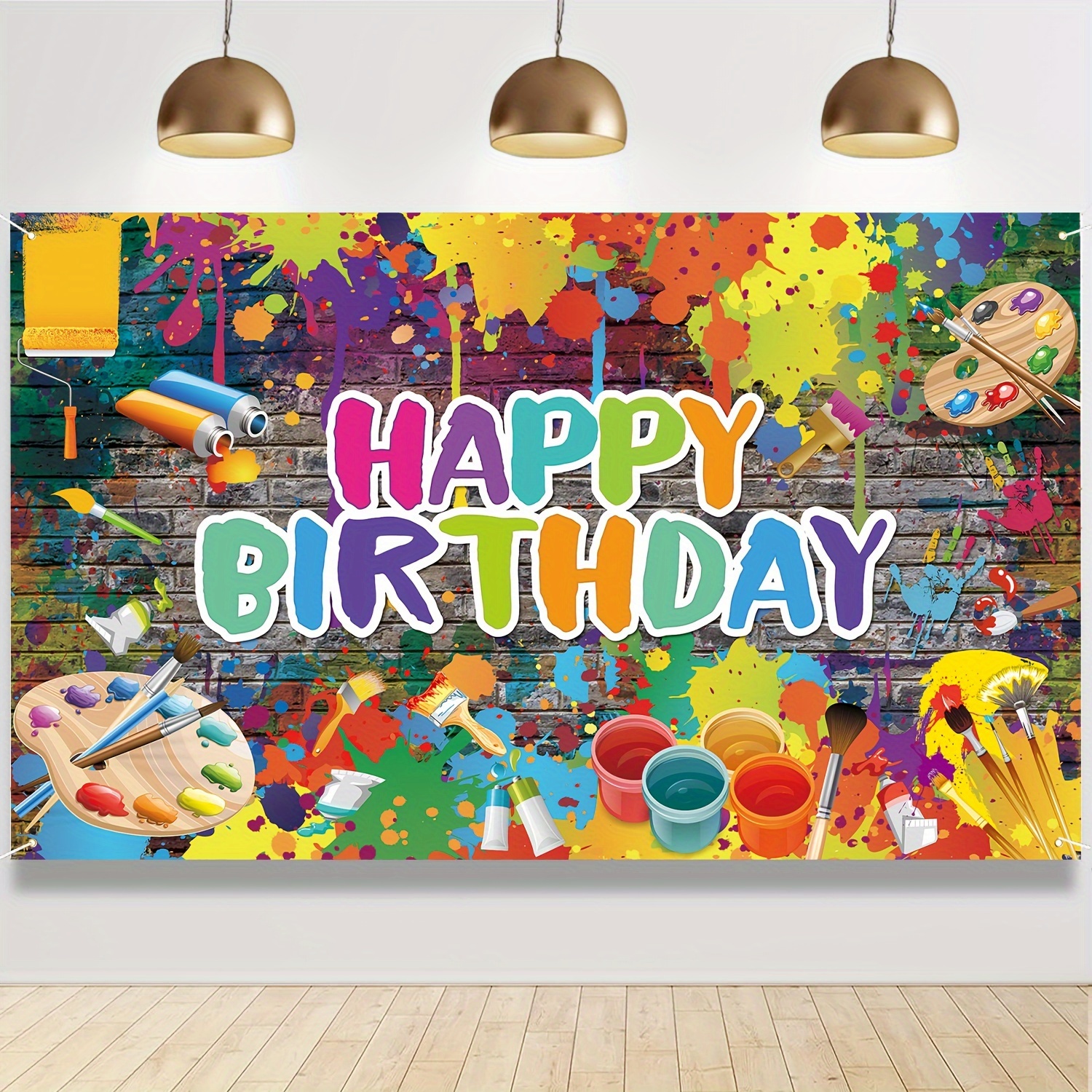 Art Paint Birthday Party Decorations Supplies Artist Happy - Temu