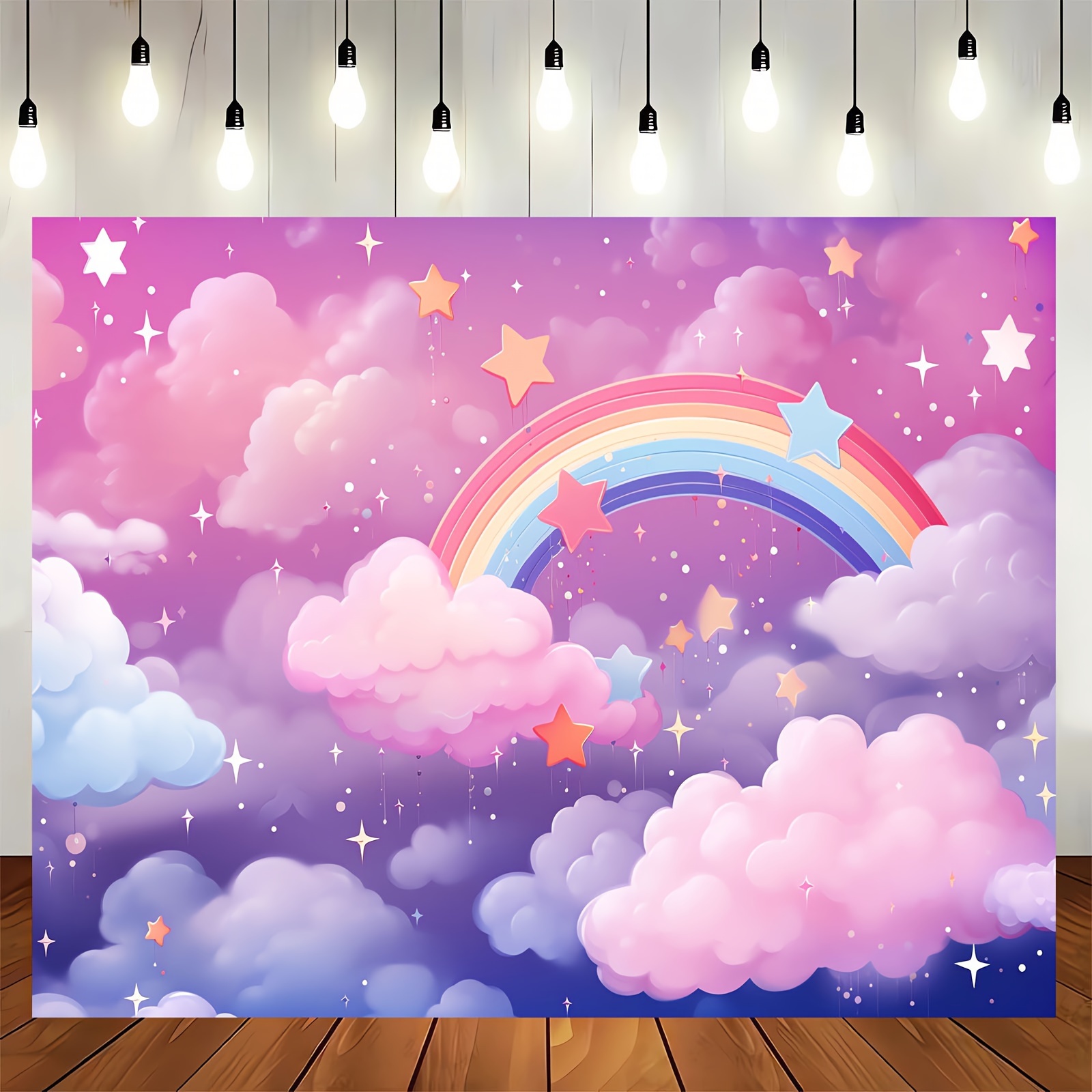 Mantel de 3 piezas de arcoíris impermeable con diseño de arco iris, nubes  de arcoíris, mantel de cumpleaños para fiesta de niños, suministros de