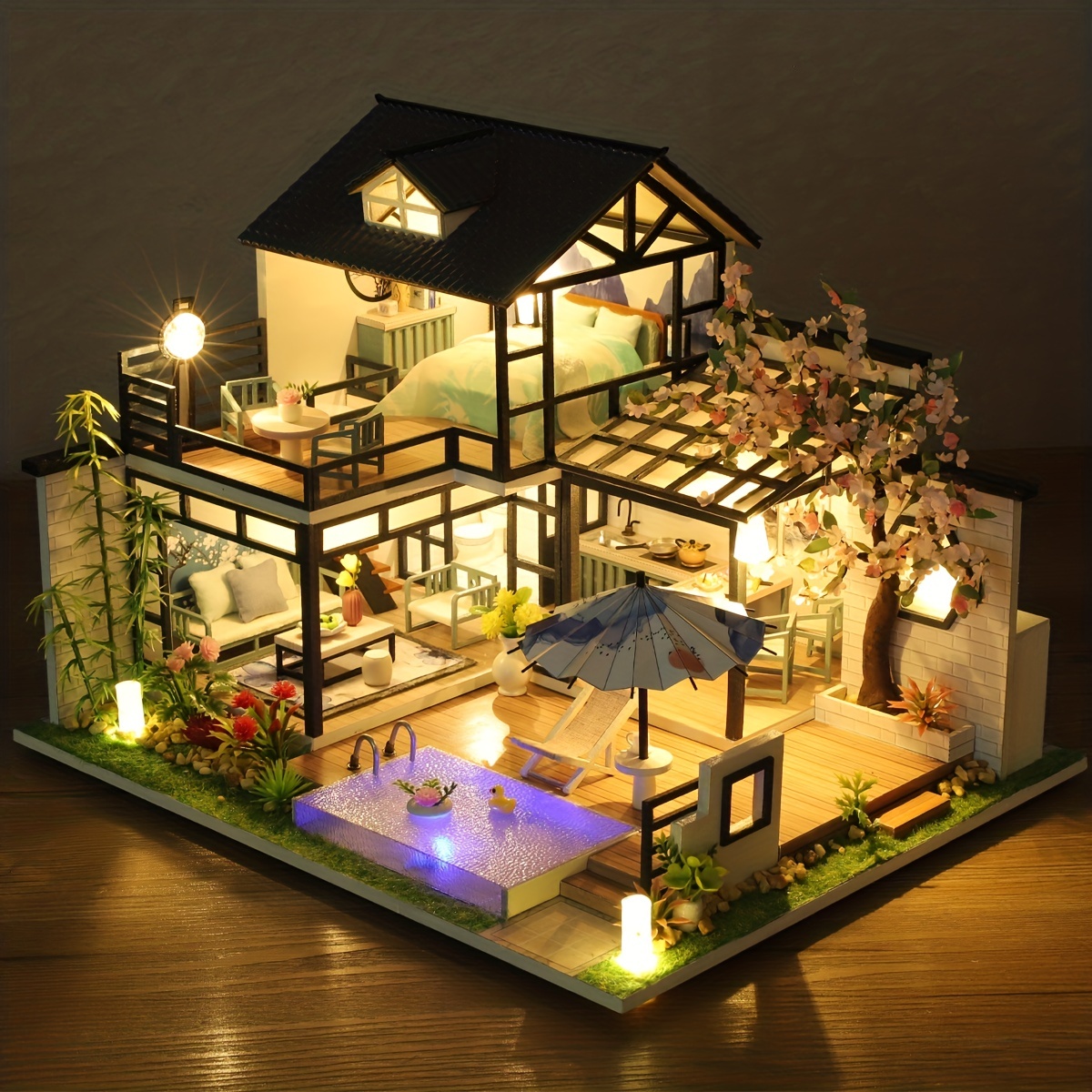 Mini Doll House Kit 3d Three-dimensional Puzzle Diy Handmade Cottage Villa  Home Kit Creative Room With Furniture, Assembled Model House, Mini  Toys,halloween,christmas Gift, Thanksgiving Day Gift - Temu