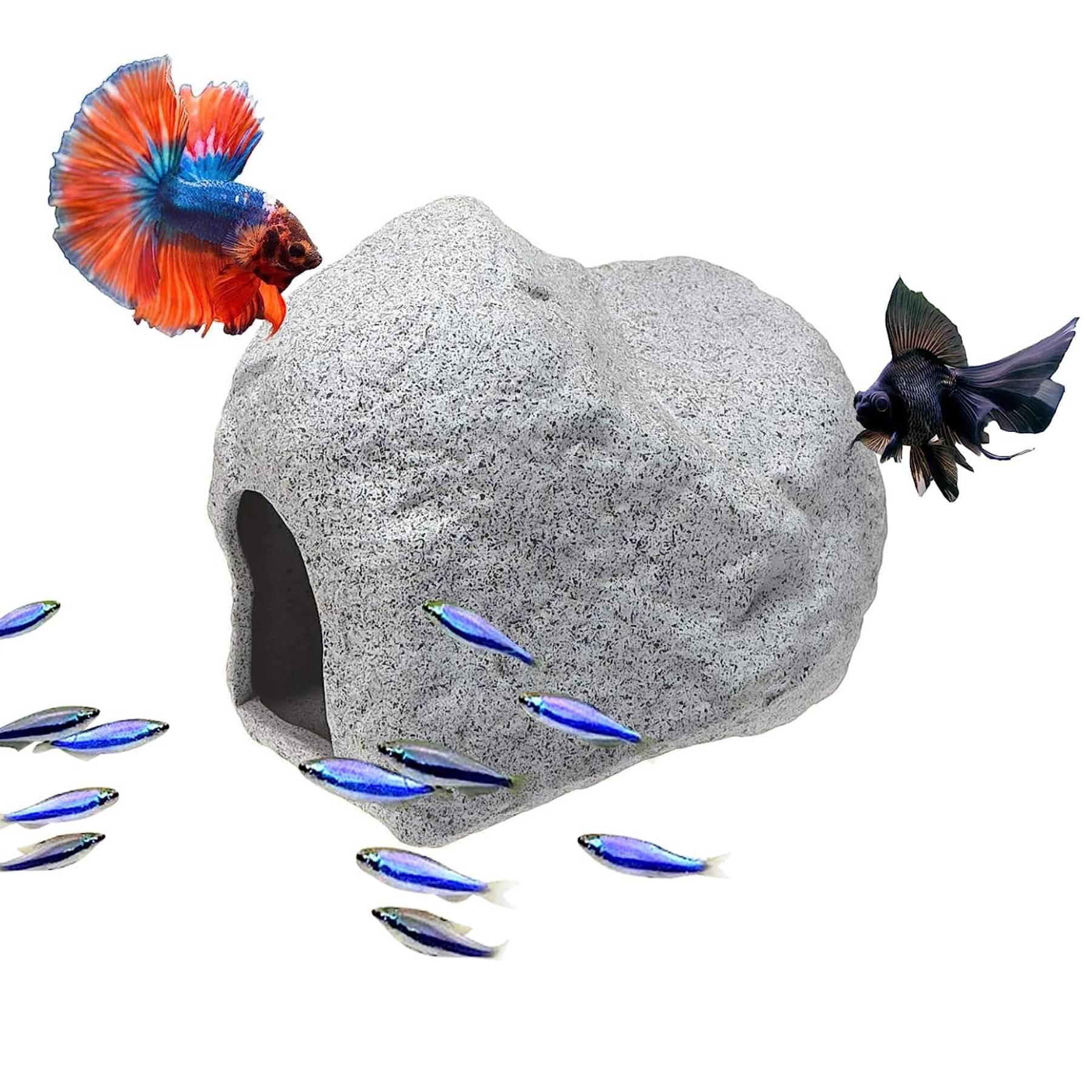 Safe Ceramic Aquarium Decorations Shell-Shaped Fish Tank Decor Cave for  Hiding, Betta Fish Accessories