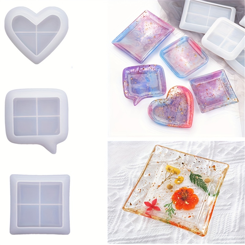 1 pcs DIY Small Plate Silicone Mold Heart Shaped Square Silicone Dish –  Rosebeading Official