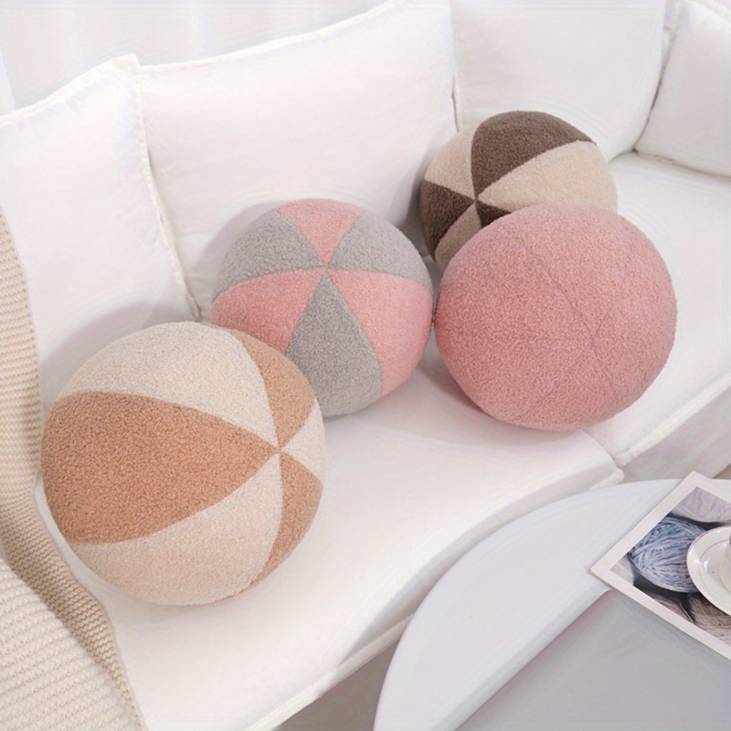 Hand-Woven Knotted Ball Pillow Soft Sherpa Home Decorative Plush Pillow  Soft Round Throw Pillow, Knotted Pillow For Bed Couch Sofa Christmas,  Hallowee