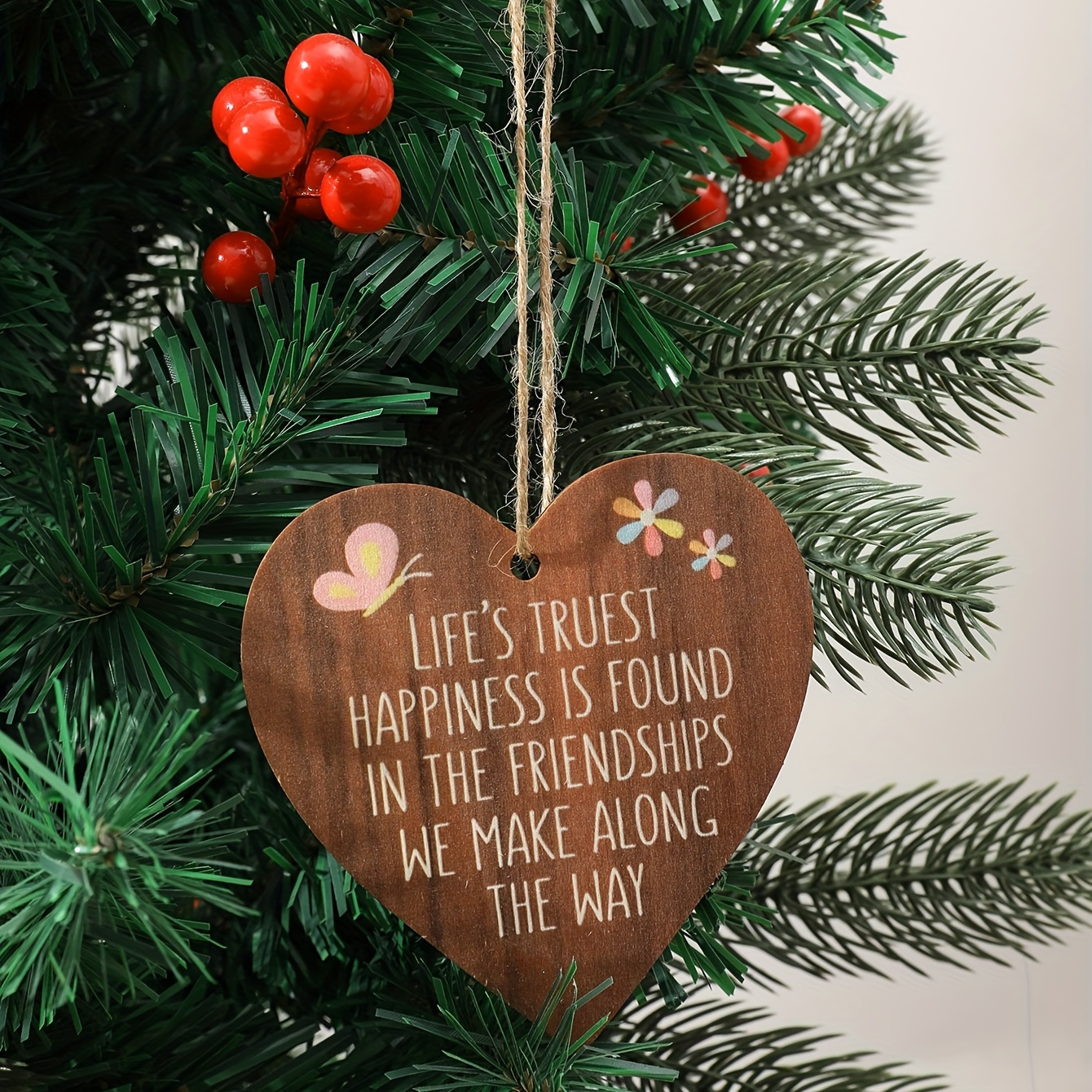 Chance Made Us Neighbors Hearts Made Us Friends Christmas Wooden House  Snowflake Round Acrylic Pendant Home Decoration Window Fireplace Pendant  Decoration - Temu