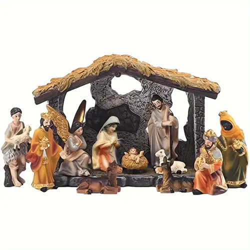 Statue de scène de la Nativité de Noël, Figurine de bébé Jésus