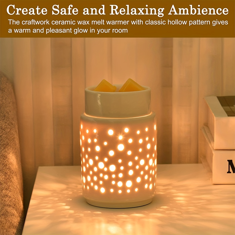 1set Electric Wax Melt Warmer,Candle Warmer For Scented Tart,Wax Burner Wax  Melter With Led Light,Fragrance Candle Warmer For Rustic Home Decoration