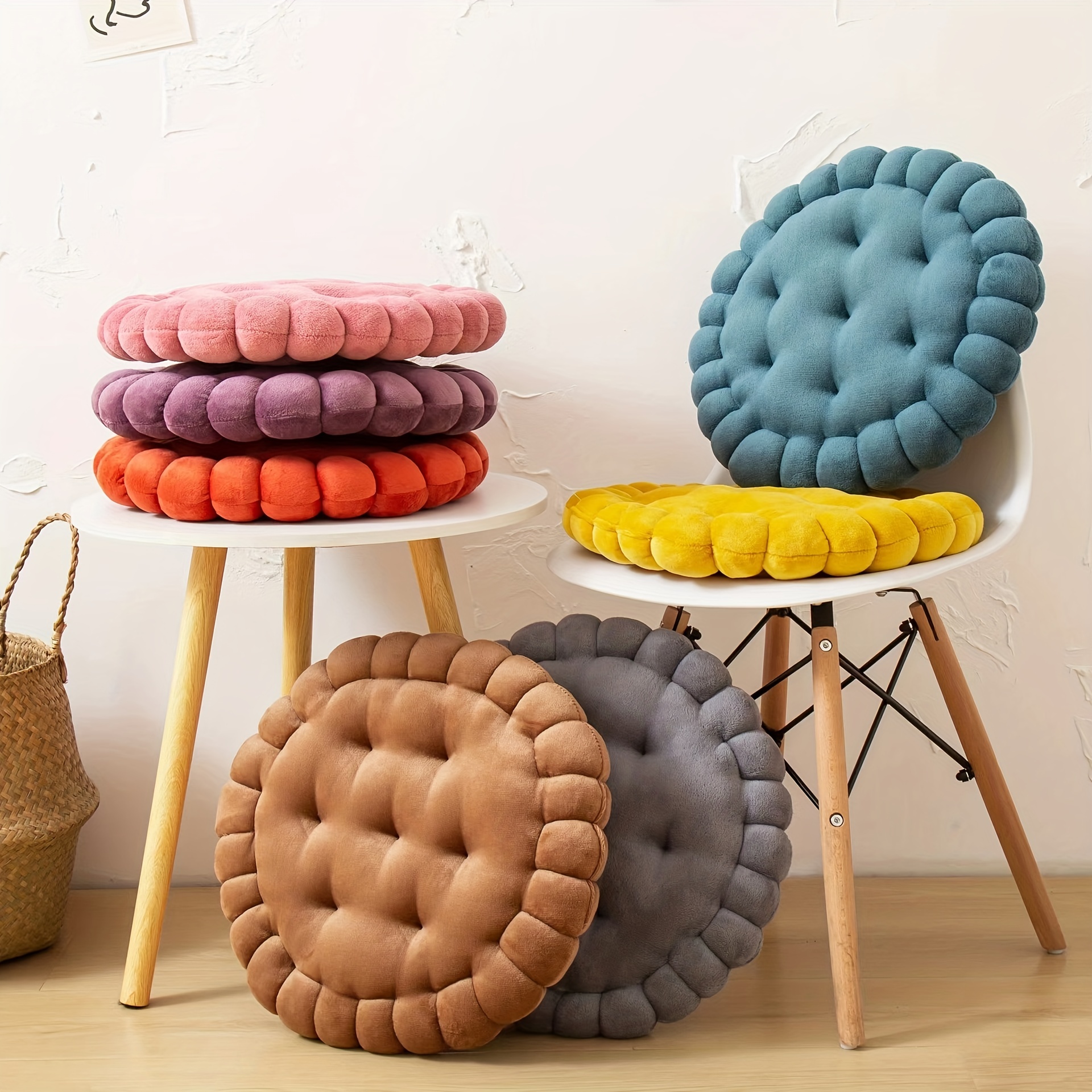 Warm Thin Cushion Washable Plush Flannel Seat Cushion Seat Stool Butt  Cushion Office Chair Cushion Floor Pillow Home Decor - Temu