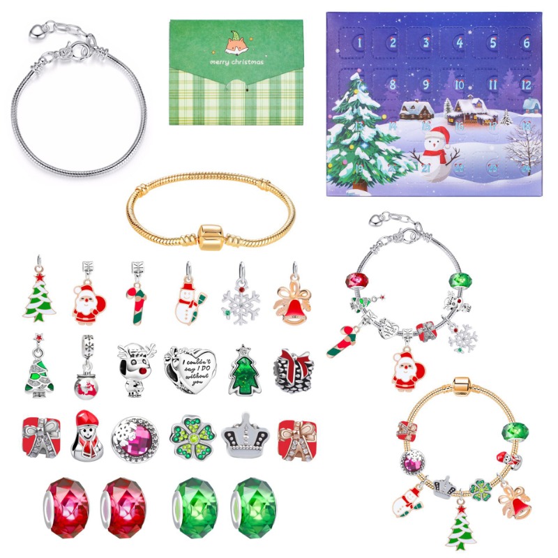 Christmas Advent Calendar Jewelry Gift Kit Box Advent Calendar DIY Bracelets  For Girls Navidad 24-Day Countdown Gift Blind Box - AliExpress