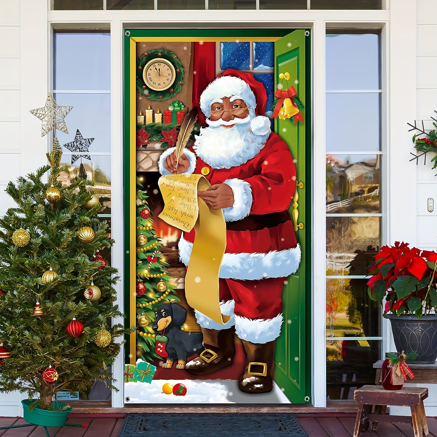 Merry Christmas Large Wooden Door Tag Door Hanger 