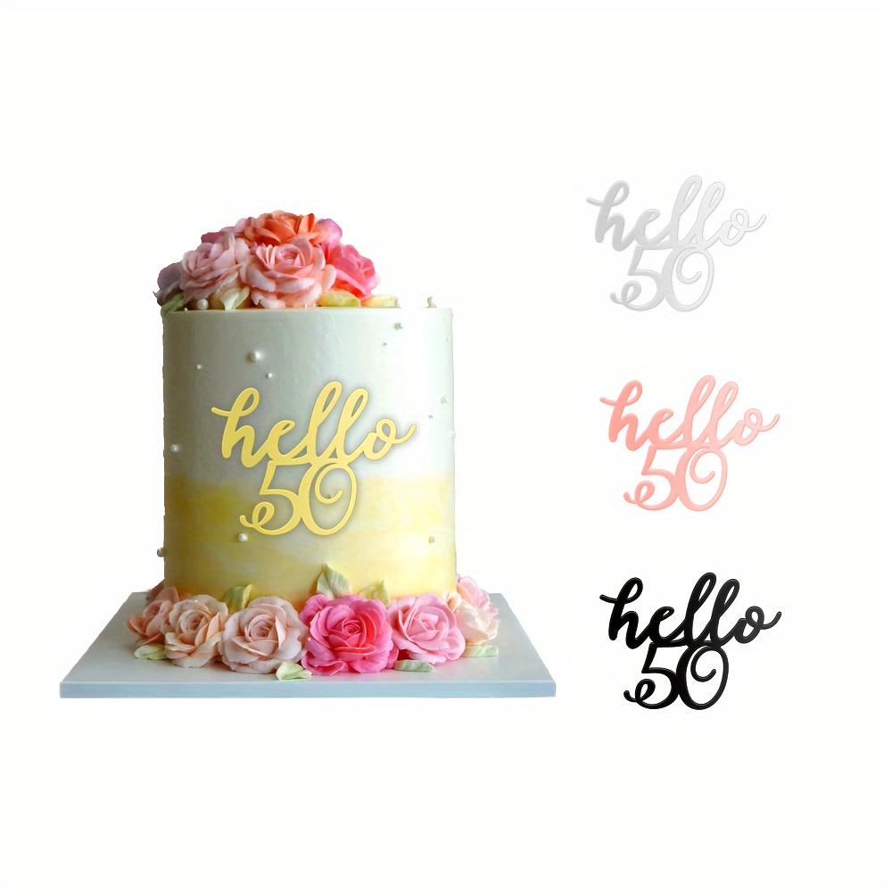 Decoraciones de cumpleaños número 50 para mujer, color oro rosa, rosa  intenso 50 y fabulosa decoración de cumpleaños con texto en inglés Cheers  to 50