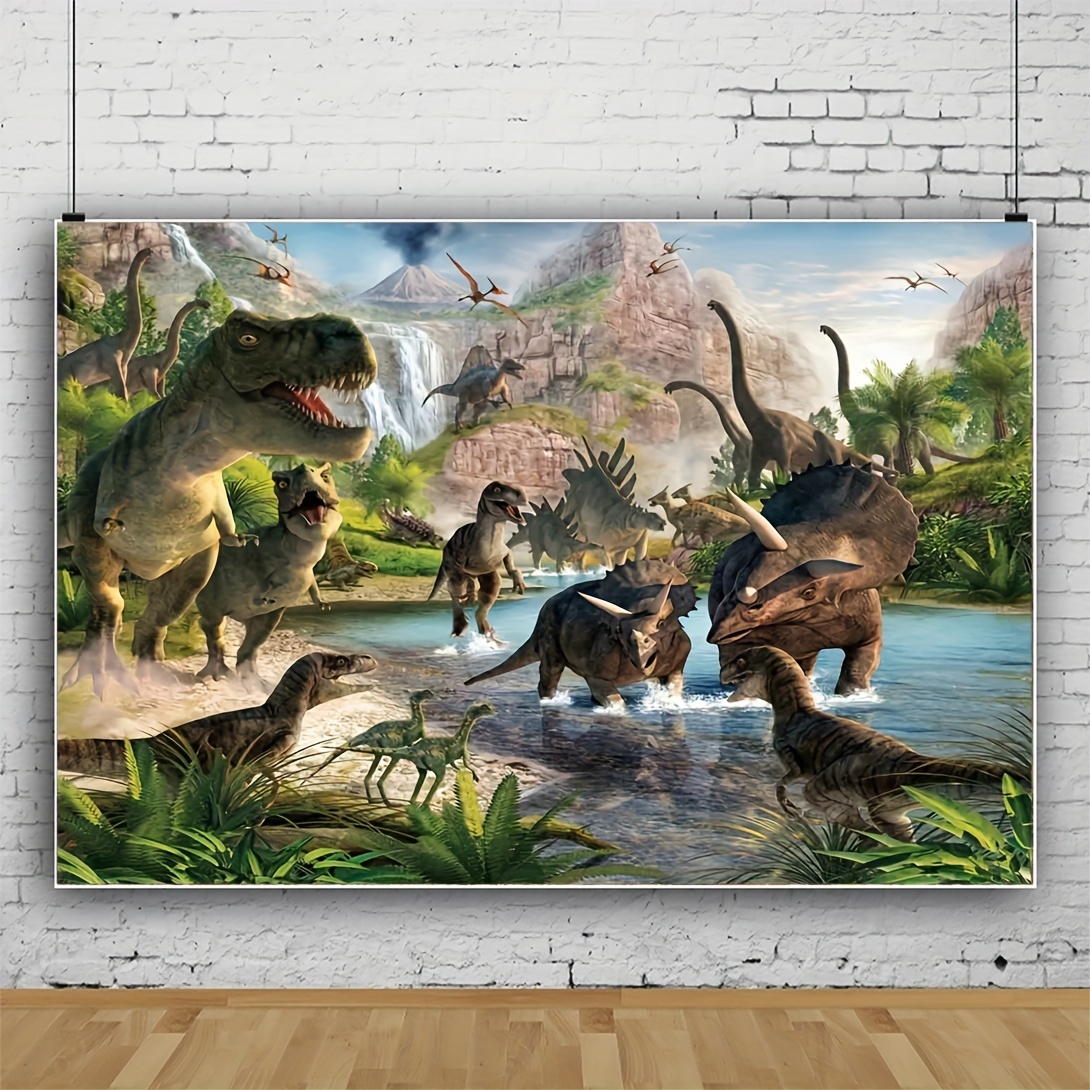 Sfondo a tema dinosauro e tovaglia Jungle Park Boy Festa di compleanno per  bambini per baby shower torta decorazione tavolo dinosauro forniture per  feste (1,8 x 1,2 m) : : Casa e cucina