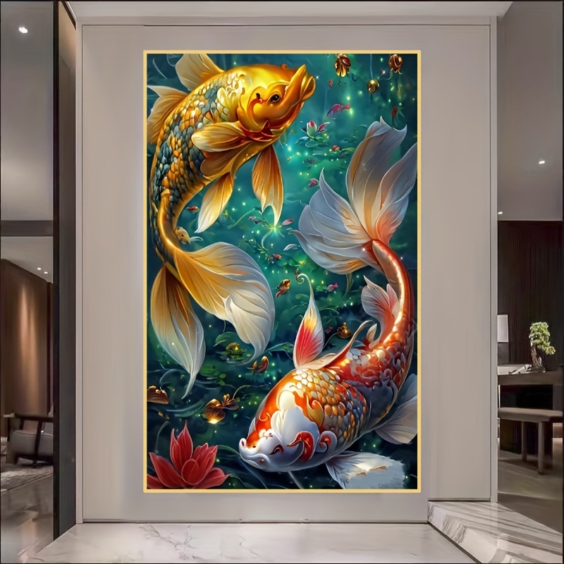 Koi Drawing Painting Stencils Templates Plastic Koi Fish Stencils  Decoration Square Carp Stencils for Painting on Wood Floor Wall and Fabric  