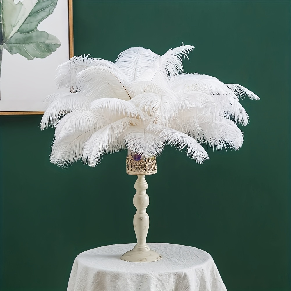 Ostrich Feathers for Centerpieces: 120 Pcs 10-12 Inches (25-30cm) Ostrich  Feathers Bulk, Large Feathers for Centerpieces, Table, Flower Arrangement
