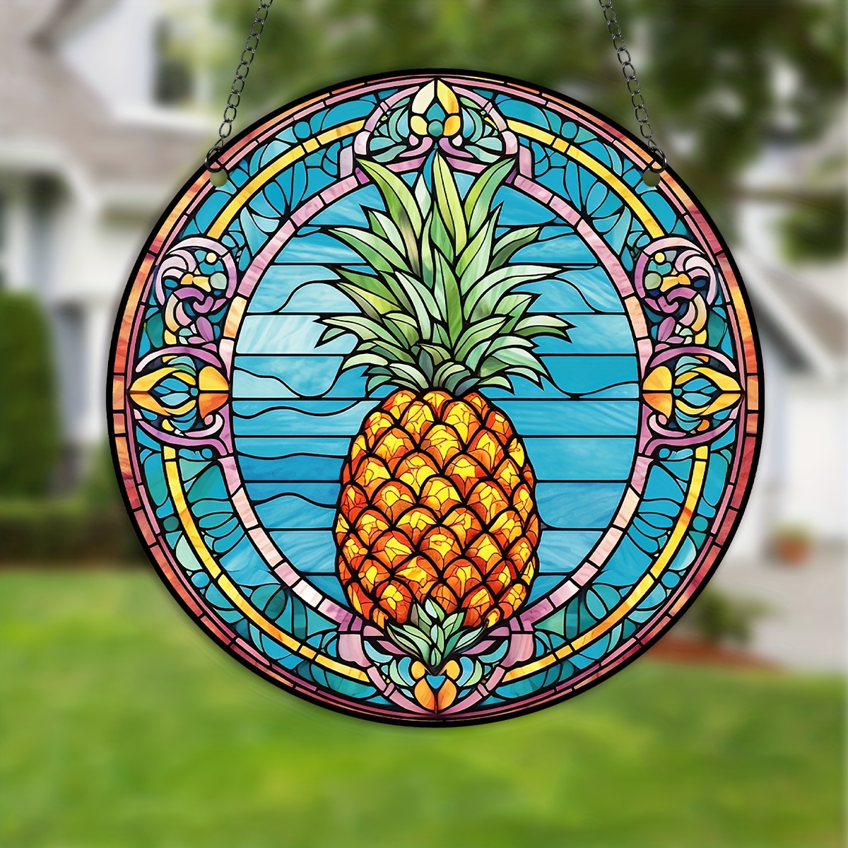 faux stained glass kit pineapple - Google Search  Stained glass windows,  Faux stained glass, Stained glass crafts