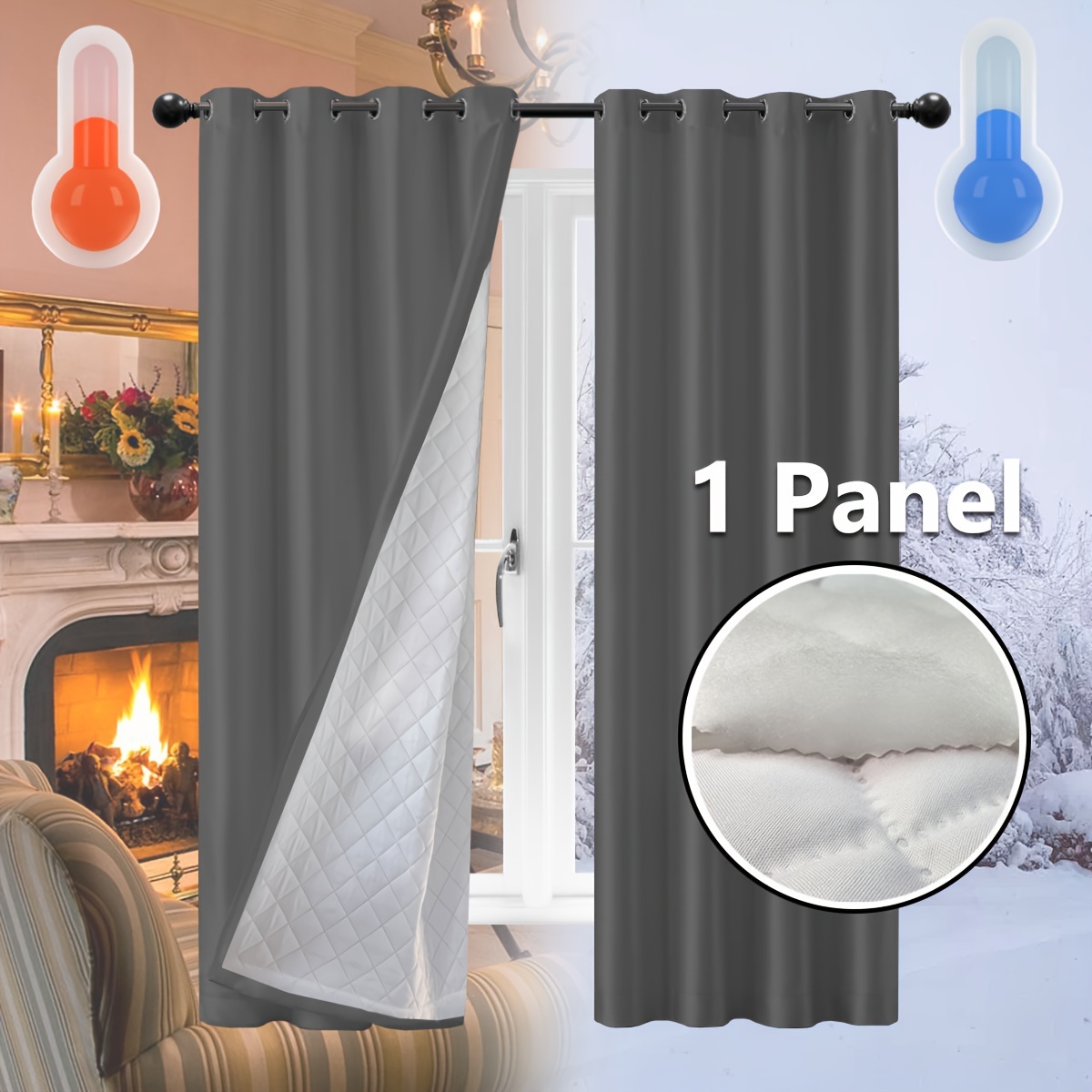 Cortinas de lino, cortinas opacas completas con ojales, aislamiento  térmico, cortinas de dormitorio, capa trasera, reducción de ruido para  decoración