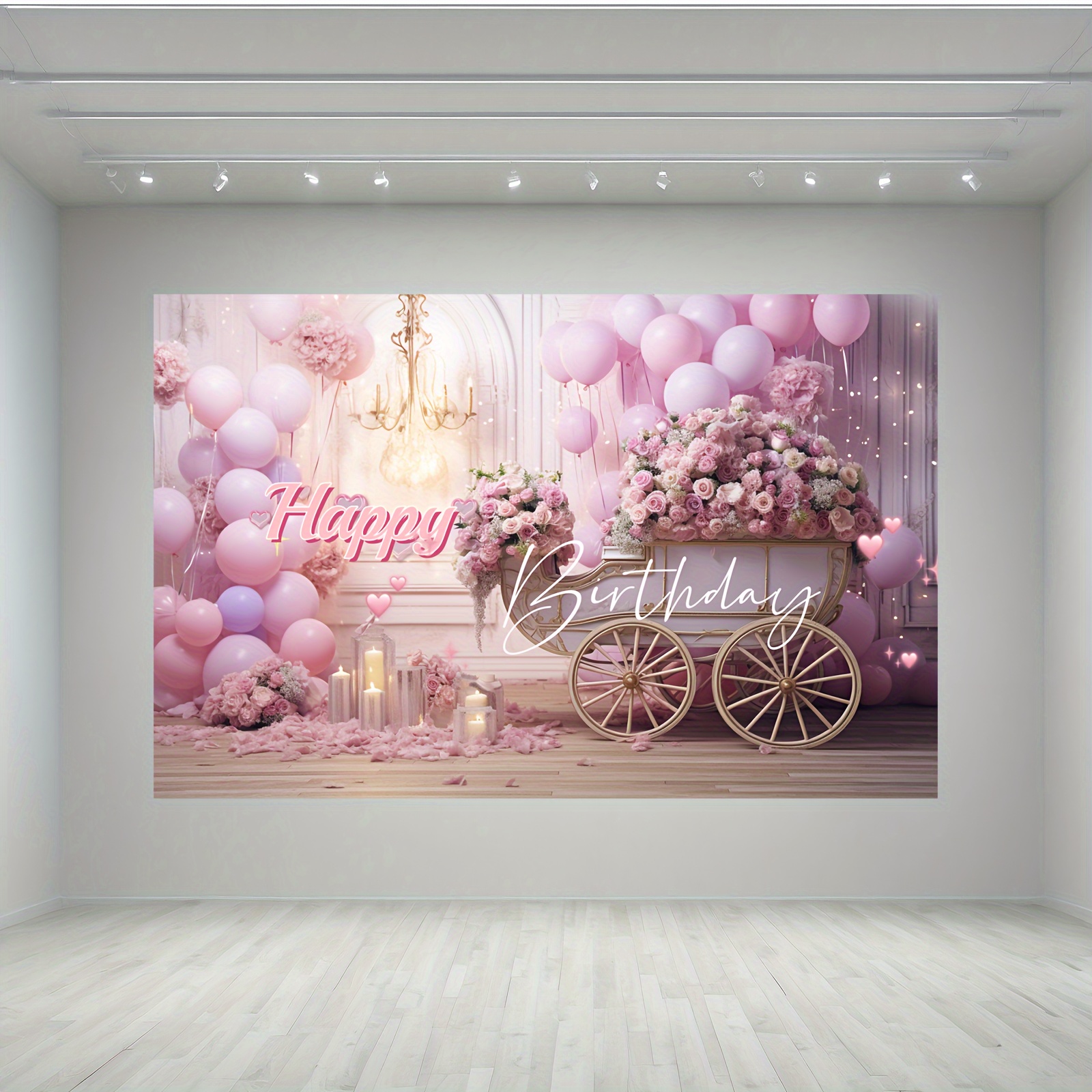  Kit de decoración de fiesta de cumpleaños con temática de  princesa rosa y dorada, decoración de fiesta de primer cumpleaños, sombrero  de niña, decoración para tarta, globos de 1 año, pancarta
