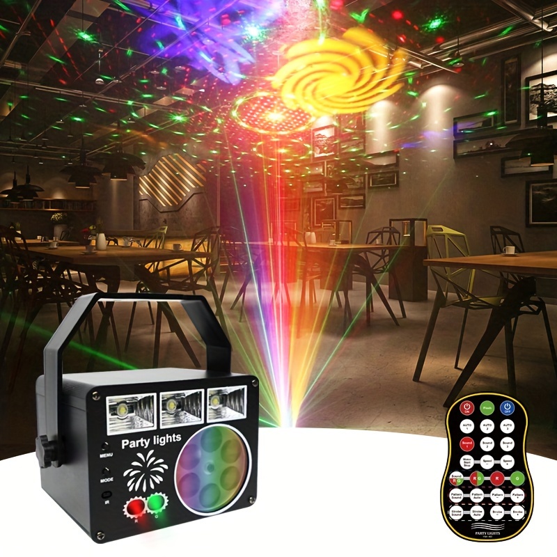 Foco LED de cabeza móvil 8 colores Gobos luz 25 W DMX con espectáculo KTV  discoteca DJ fiesta para iluminación de escenario : :  Electrónicos