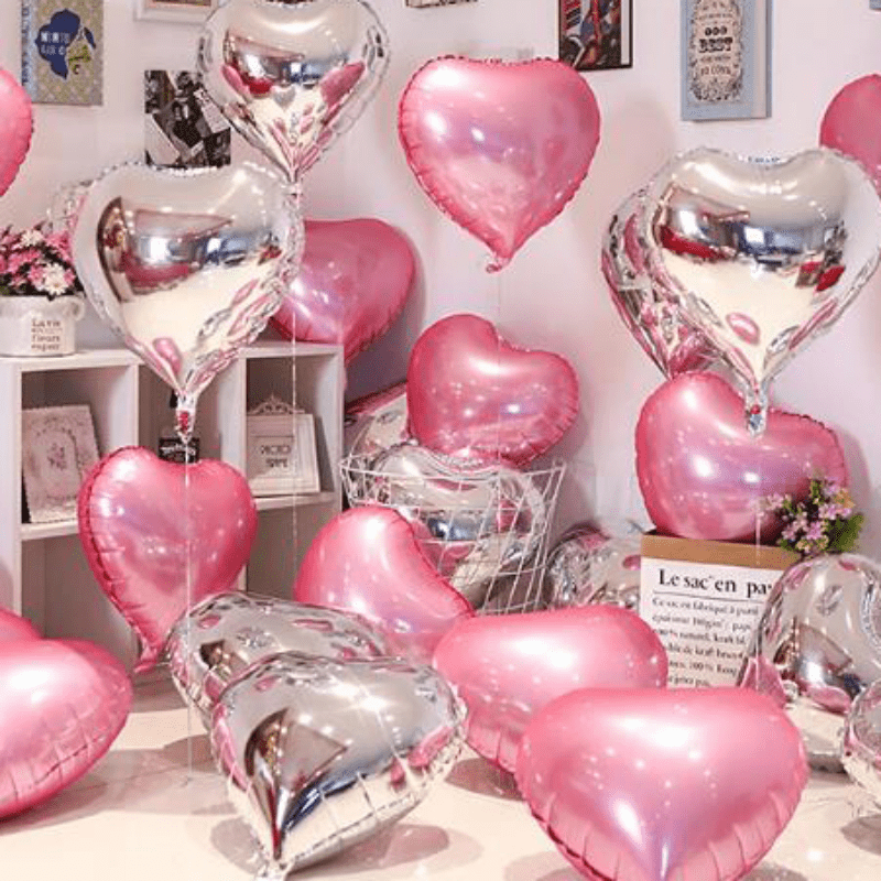 Ballon mylar en forme de coeur rose clair