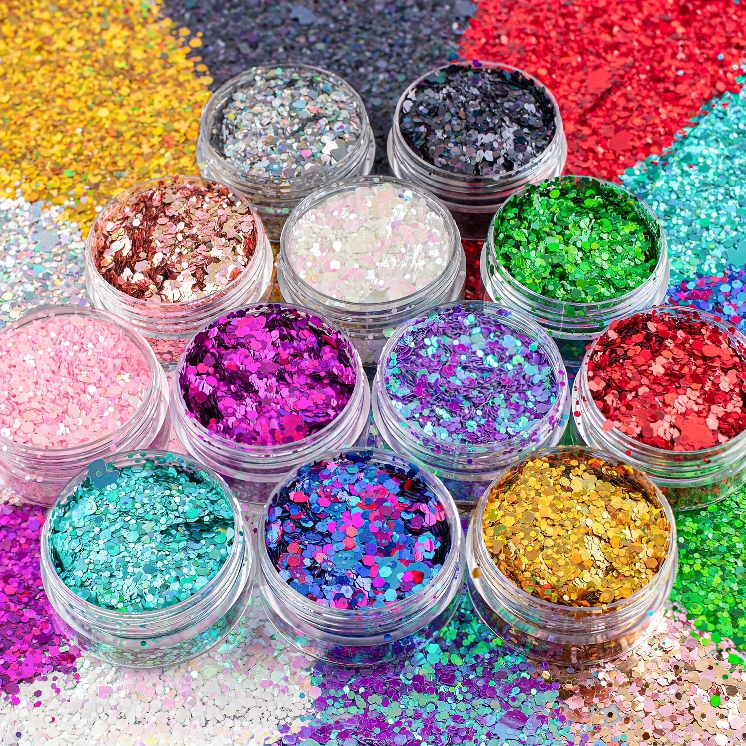 1bottle Glossy Powder Glitter Powder 12 Colors Glitter - Temu