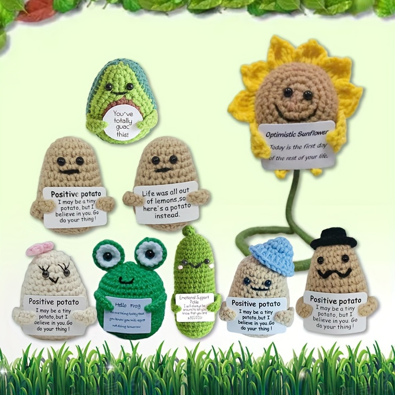  6 Sets Positive Potato Bulk Emotional Support Potato with  Positive Cards and Bags, Cute Crochet Doll Toy, Inspirational Gifts for  Friends : Home & Kitchen