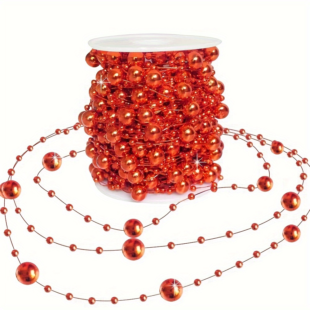 8 Feet Christmas Tree Candy Beads Garland Plastic Red and White Bead Garland for Christmas Wedding Decoration,1PC, Size: 8