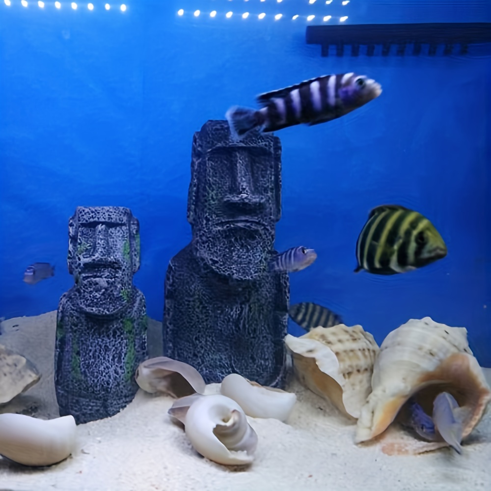 Toyvian Easter Island Moai Monolith Sculpture Moai Statues Stretchy Toy  Fairy Garden Miniatures Aquarium Fish Tank Micro Landscape Ornaments Cake