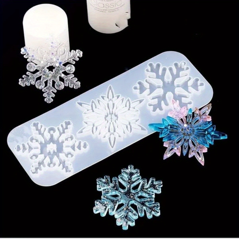6pcs Silicone Christmas Snowflake Mold Pendant Jewelry Making Epoxy Resin  Mould