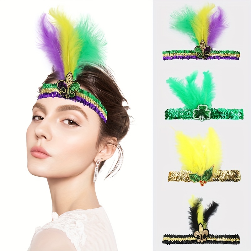 1920's Style Faux Feather Headband Bachelorette Party - Temu