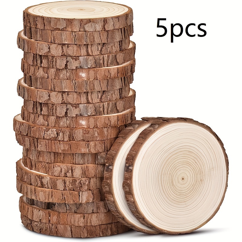  Rebanadas de madera grandes, troncos redondos de pino