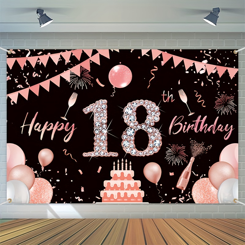 Vela rosa de cumpleaños 18, velas número 18 años de edad, decoración de  fiesta de niña, suministros