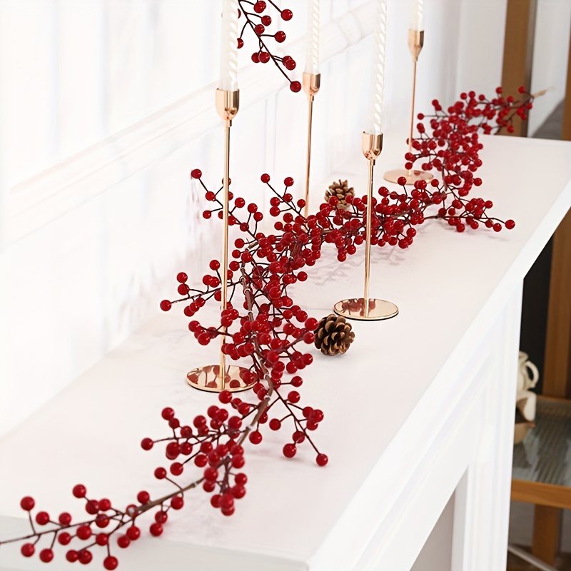 1pc, 68inch Red Berry Garland, Flexible Artificial Red And Burgundy Berry  Garland For Indoor Outdoor Hone Fireplace Decoration For Winter Christmas  Holiday New Year Decor, Free Shipping For New Users