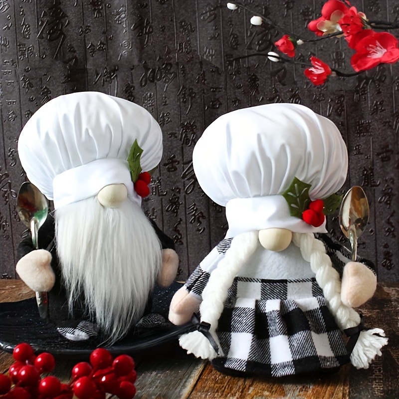 Chef gnome diy kit. Cute cook gnome for kitchen tiered tray