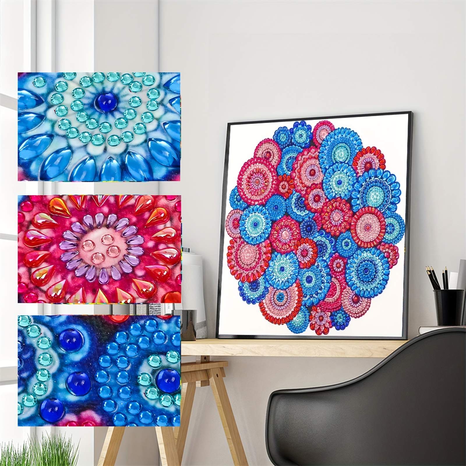 Set Quaderni Diamond Painting Mandala Mandala Fiore 5d Forma - Temu Italy