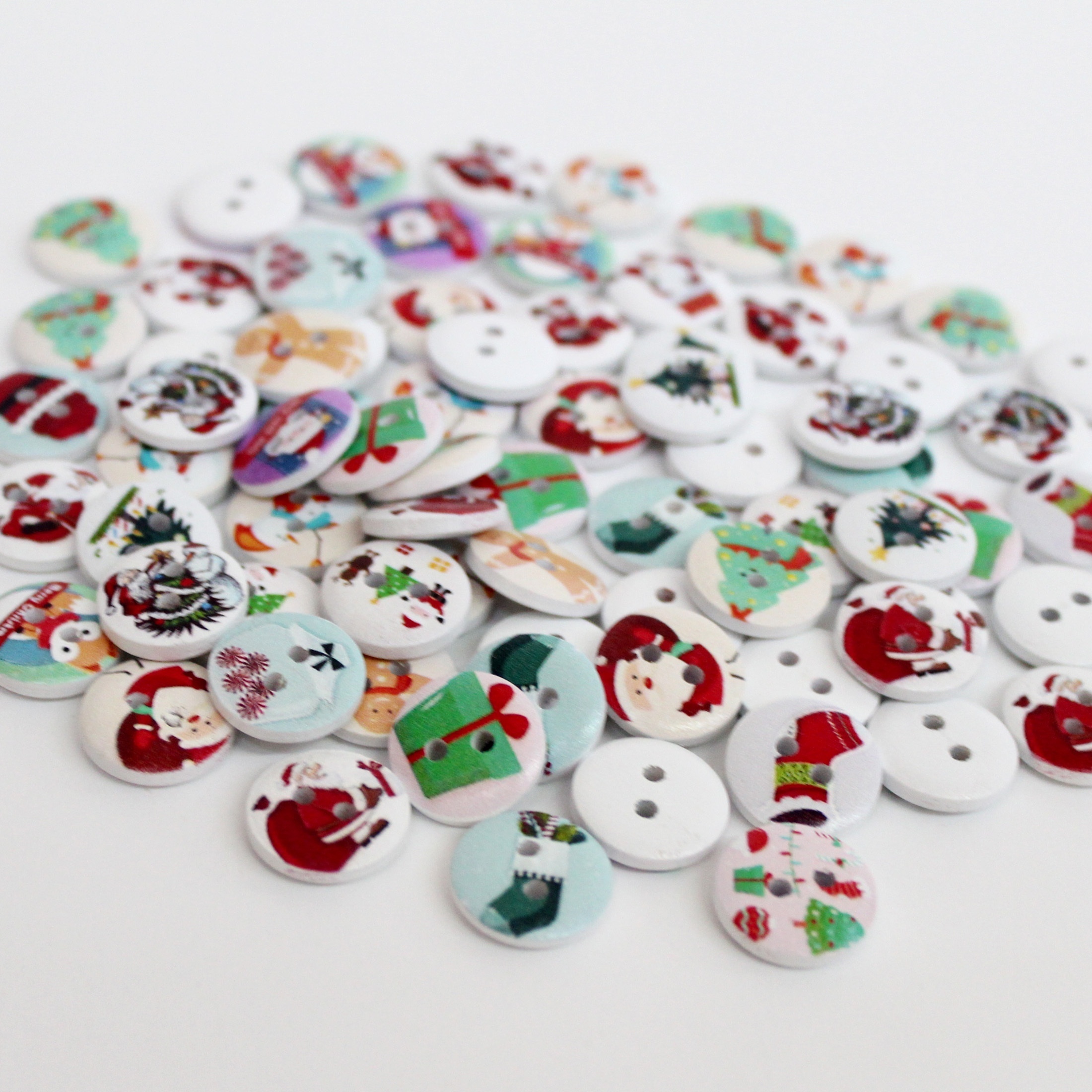 Mr. and Mrs. Claus - Shelly's Buttons - Christmas Buttons - Craft Scrap Sew