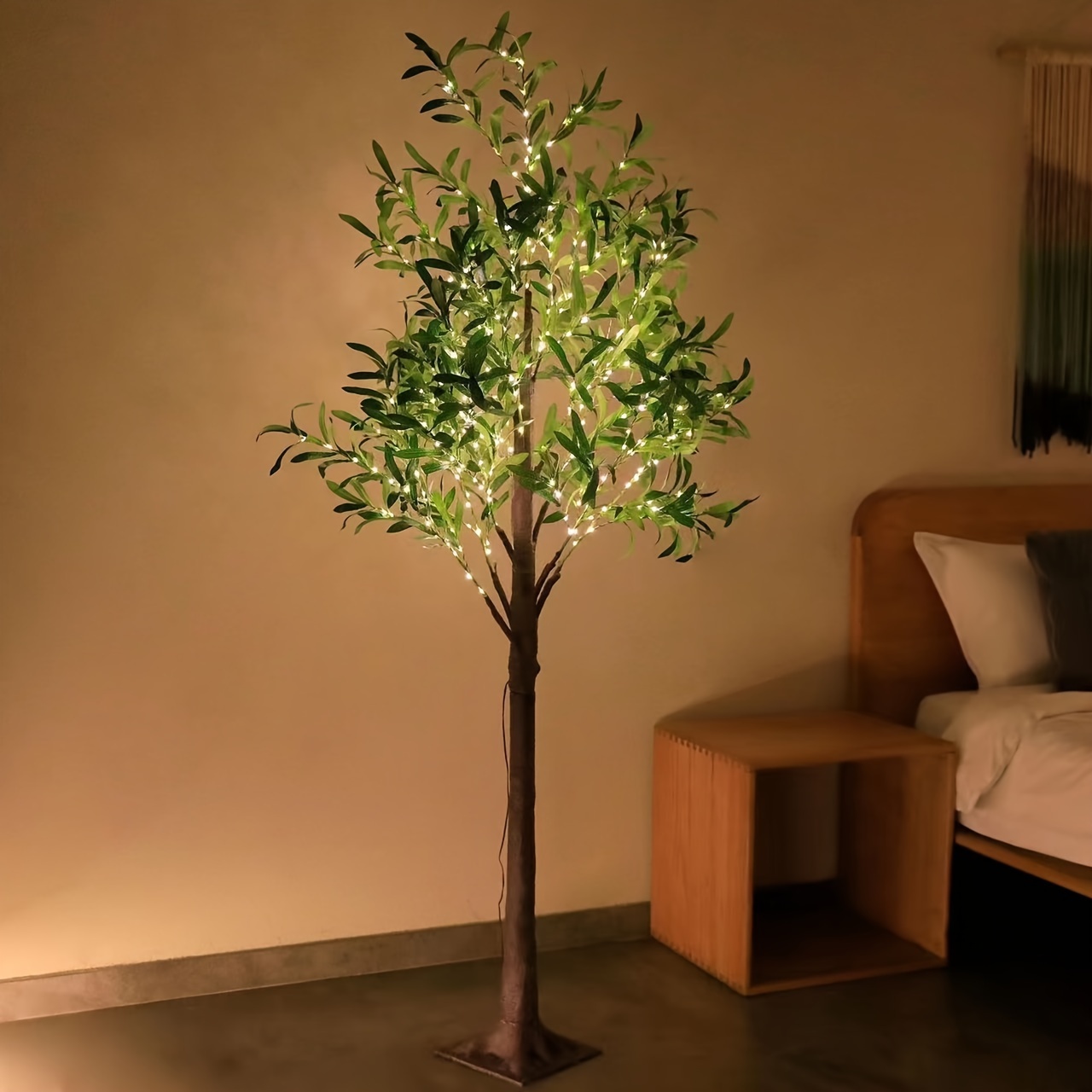 Árbol de olivo en maceta, plantas artificiales de olivo, árbol artificial  para interiores y exteriores, vegetación en casa y oficina (tamaño : 1.5M)