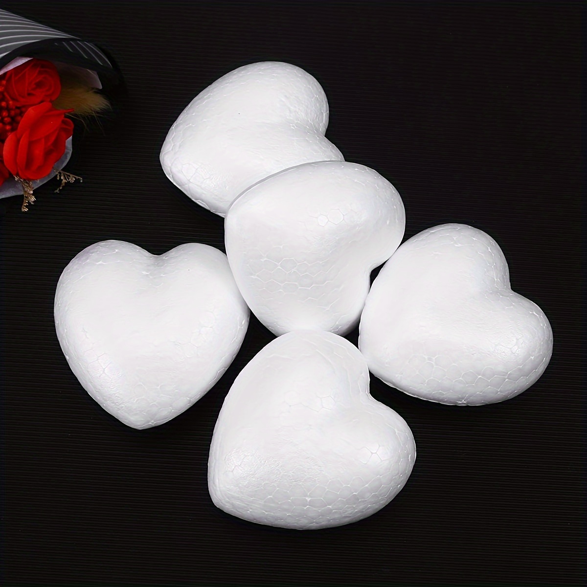 Heart Foam Shapes for Crafts, 18pcs, 6cm, Wedding Supplies, DIY