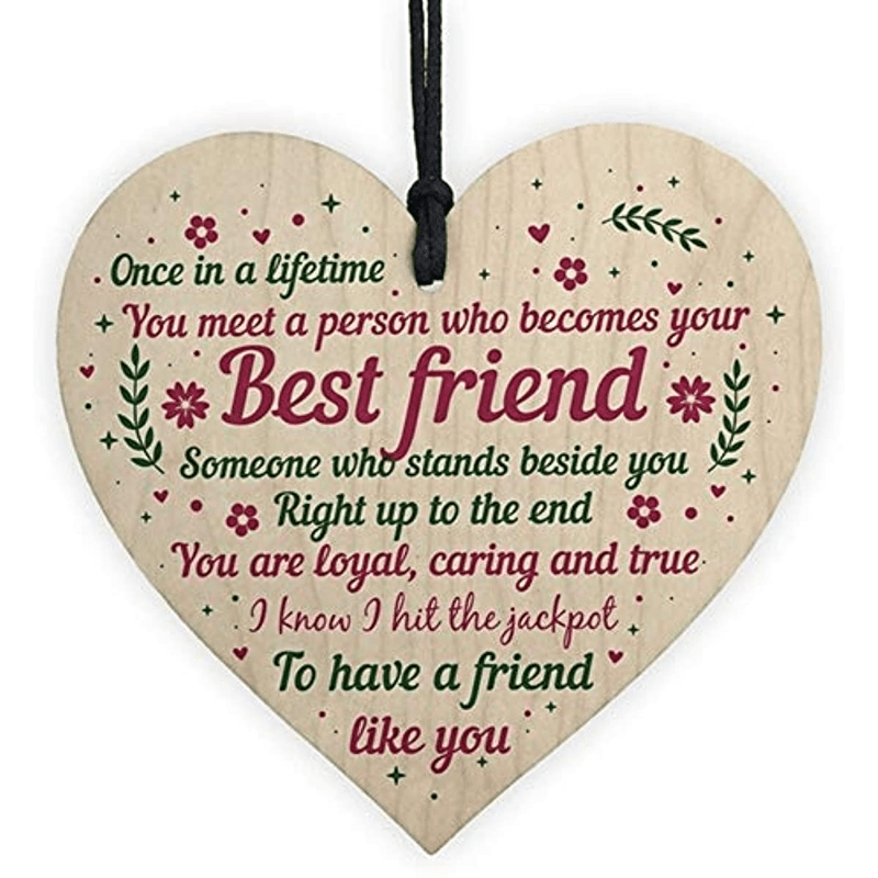 1pc,A good friend is like a good bra ornament,Friend Christmas ornament,Wooden  DIY ornament, Funny friends ornament,2 layered Wooded ornament Hanging  Decor,With bow lanyard,Christmas Hanging ornament