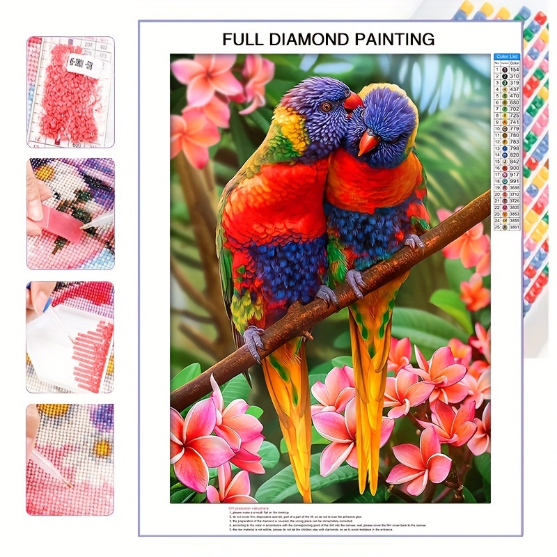 Comprar DIY 5D pintura de diamante Animal loro imágenes de diamantes de  imitación bordado completo de diamantes mosaico Kit de punto de cruz  decoración del hogar regalos